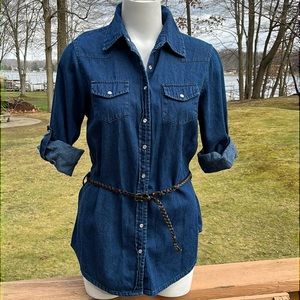 Denim snap-front shirt M-L